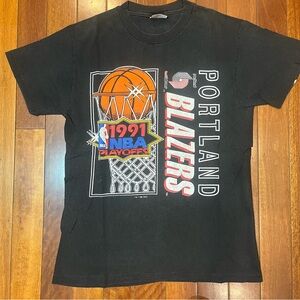 Vintage 90s 1991 Portland Trail Blazers NBA Playoffs Shirt Medium Hanes